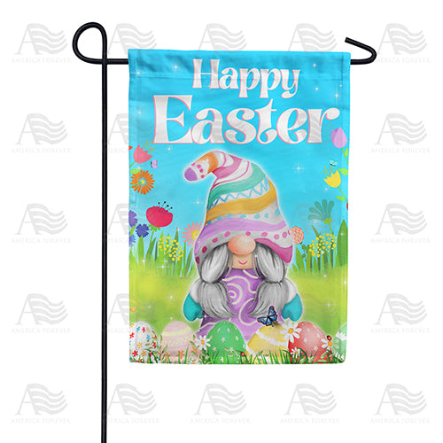 Easter Girl Gnome Double Sided Garden Flag