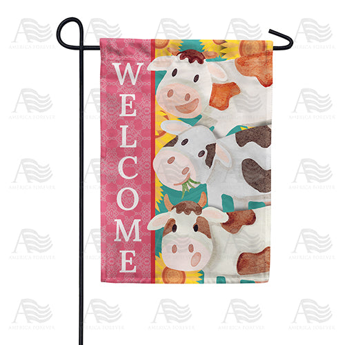 A "Moo"ving Welcome Double Sided Garden Flag