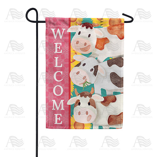 A "Moo"ving Welcome Double Sided Garden Flag