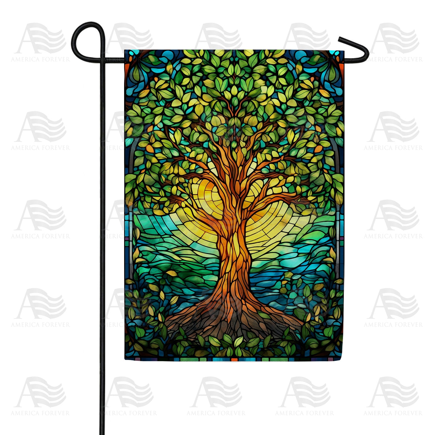 Green Tree Of Life Double Sided Garden Flag