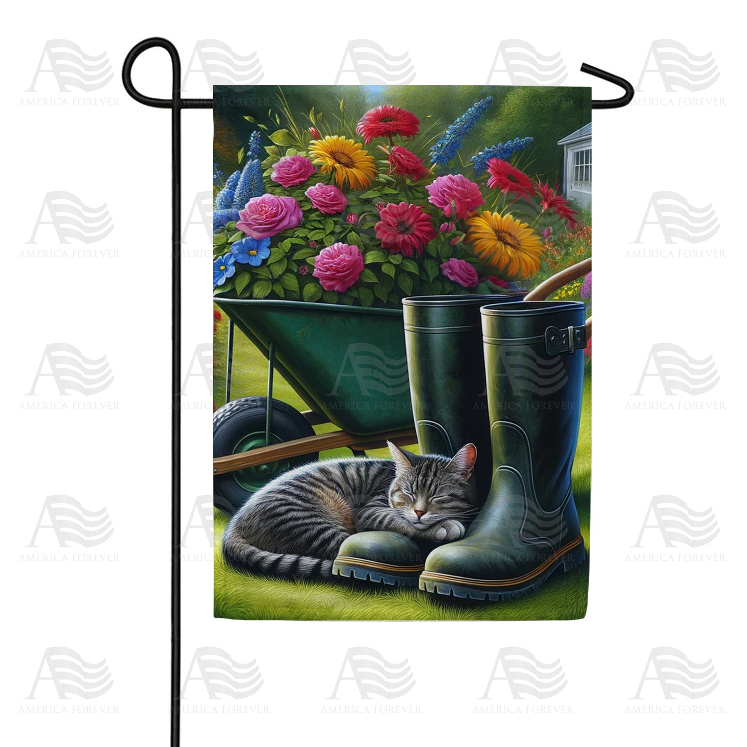 Garden Bliss Cat Nap Double Sided Garden Flag