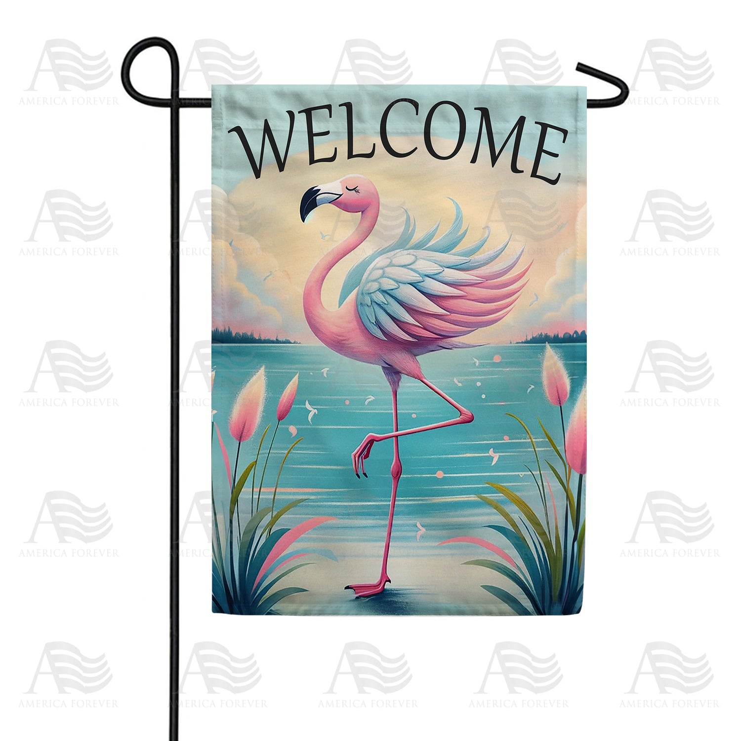 Elegant Flamingo Welcome Double Sided Garden Flag
