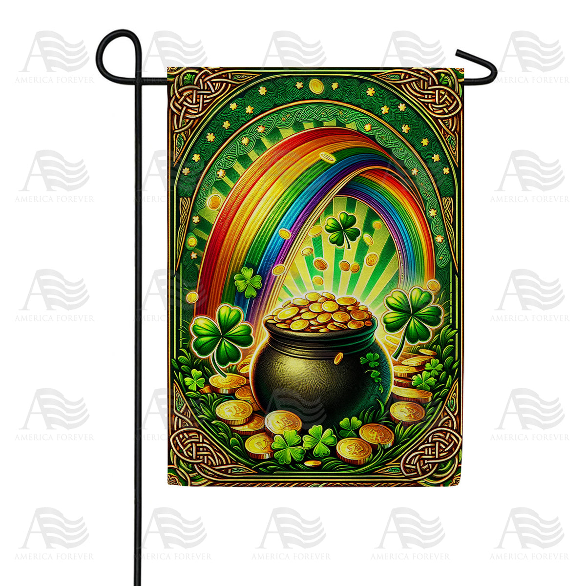 Leprechaun's Treasure Double Sided Garden Flag