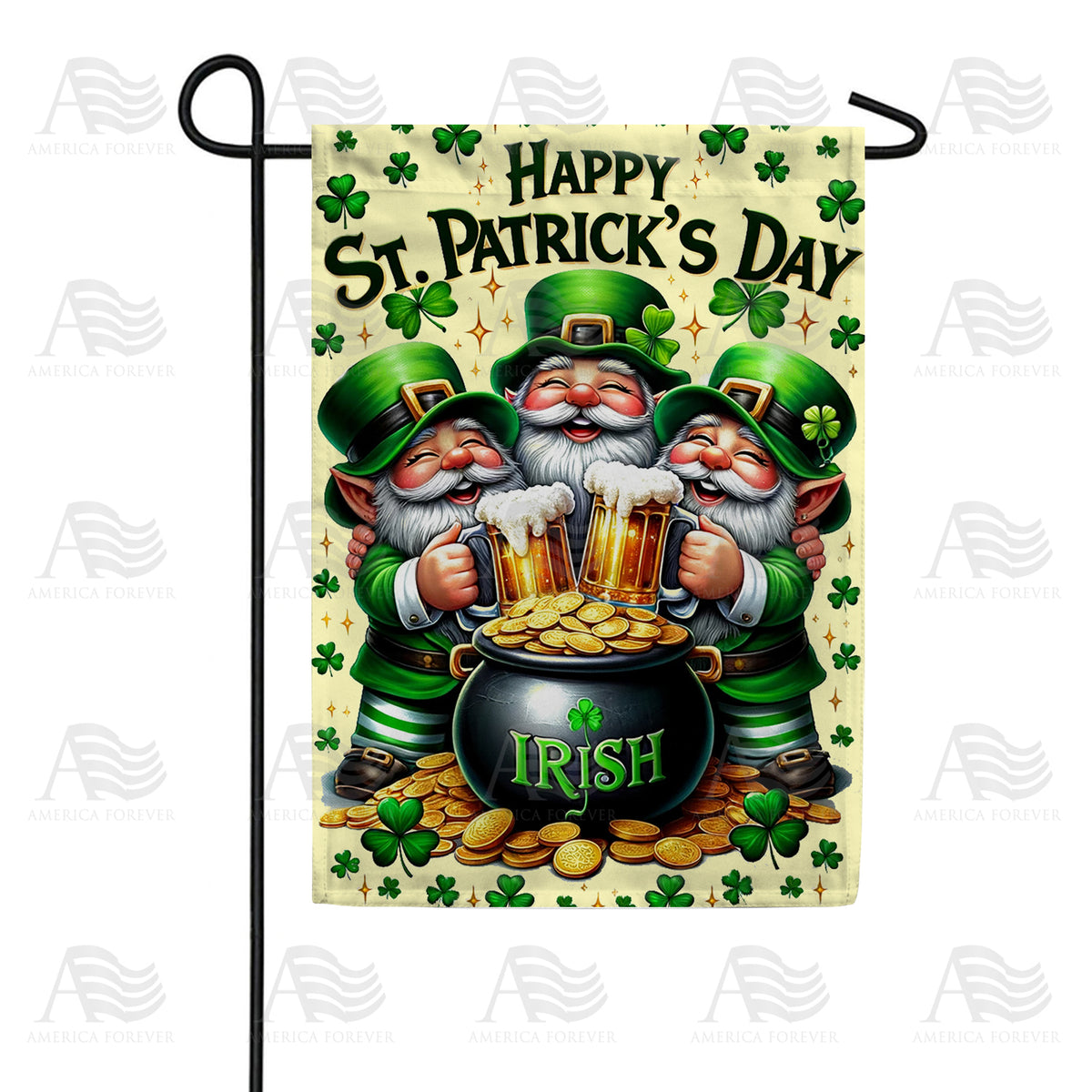 Leprechaun Trio Festivities Double Sided Garden Flag