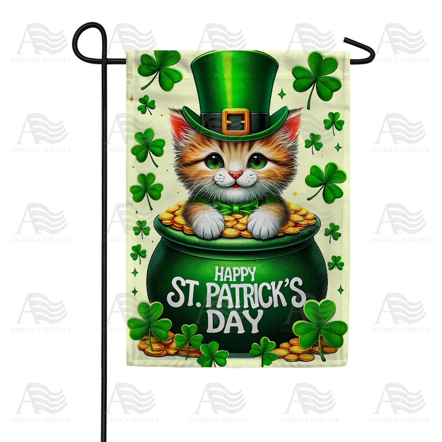 Emerald Paws Pot O' Gold Double Sided Garden Flag