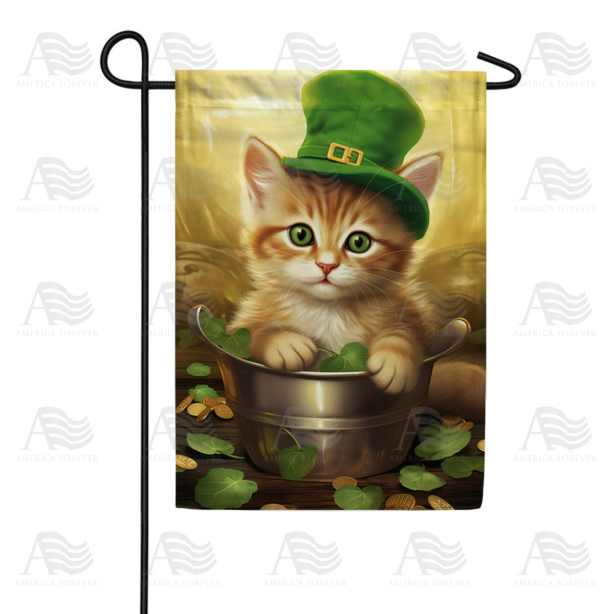 Lucky Charm Kitty Delight Double Sided Garden Flag