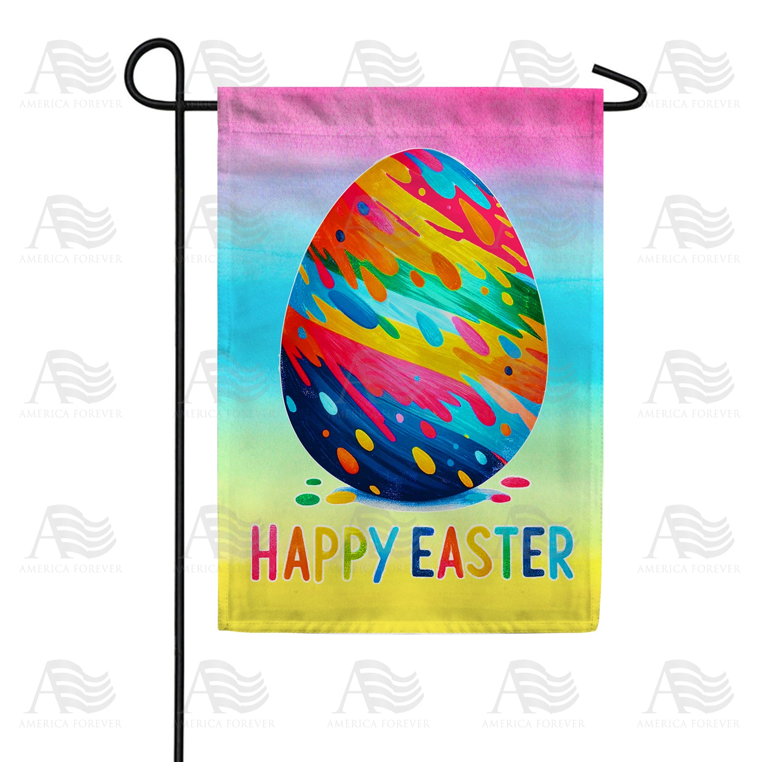 Colorful Easter Egg Celebration Double Sided Garden Flag