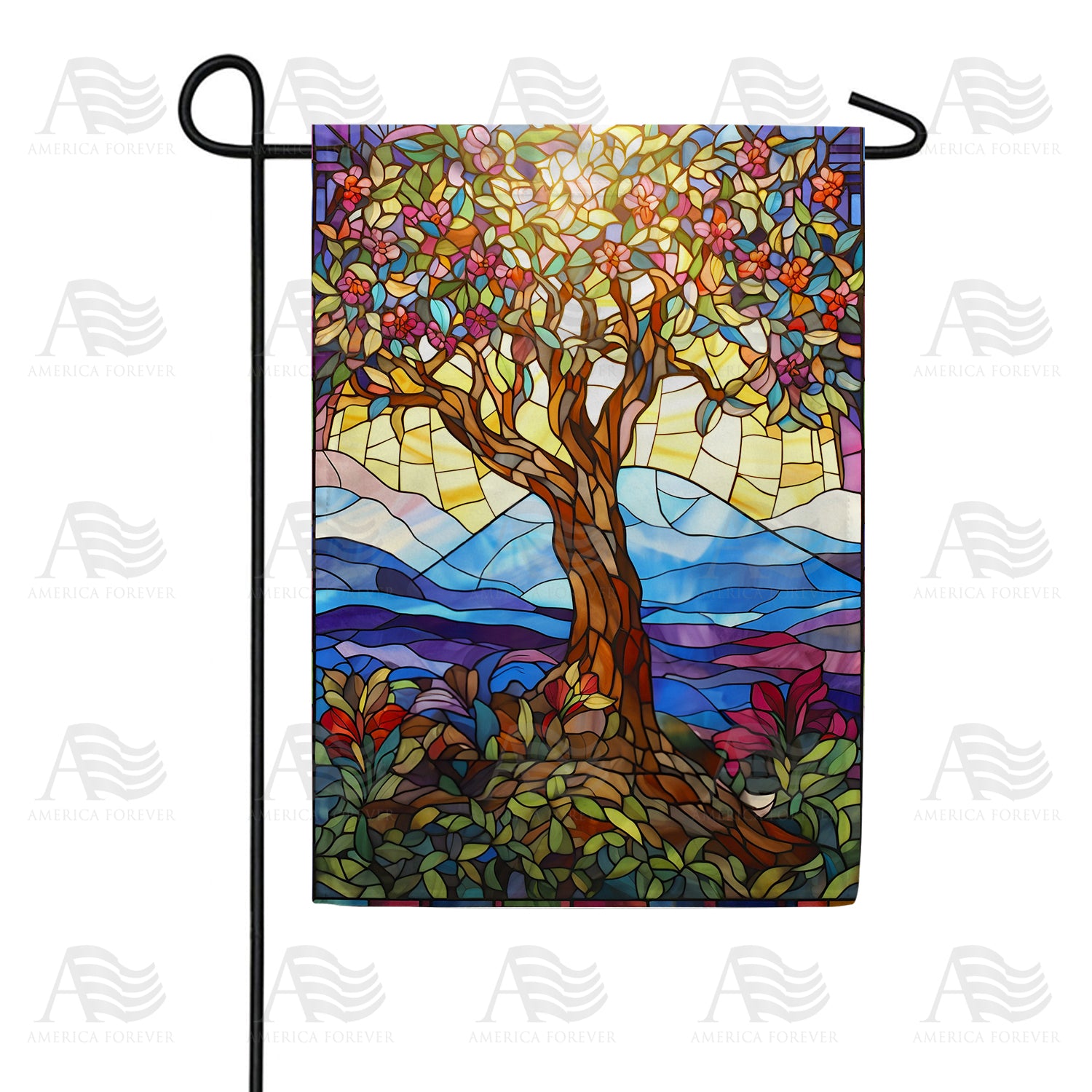 America Forever Stained Glass Tree of Life Double Sided Garden