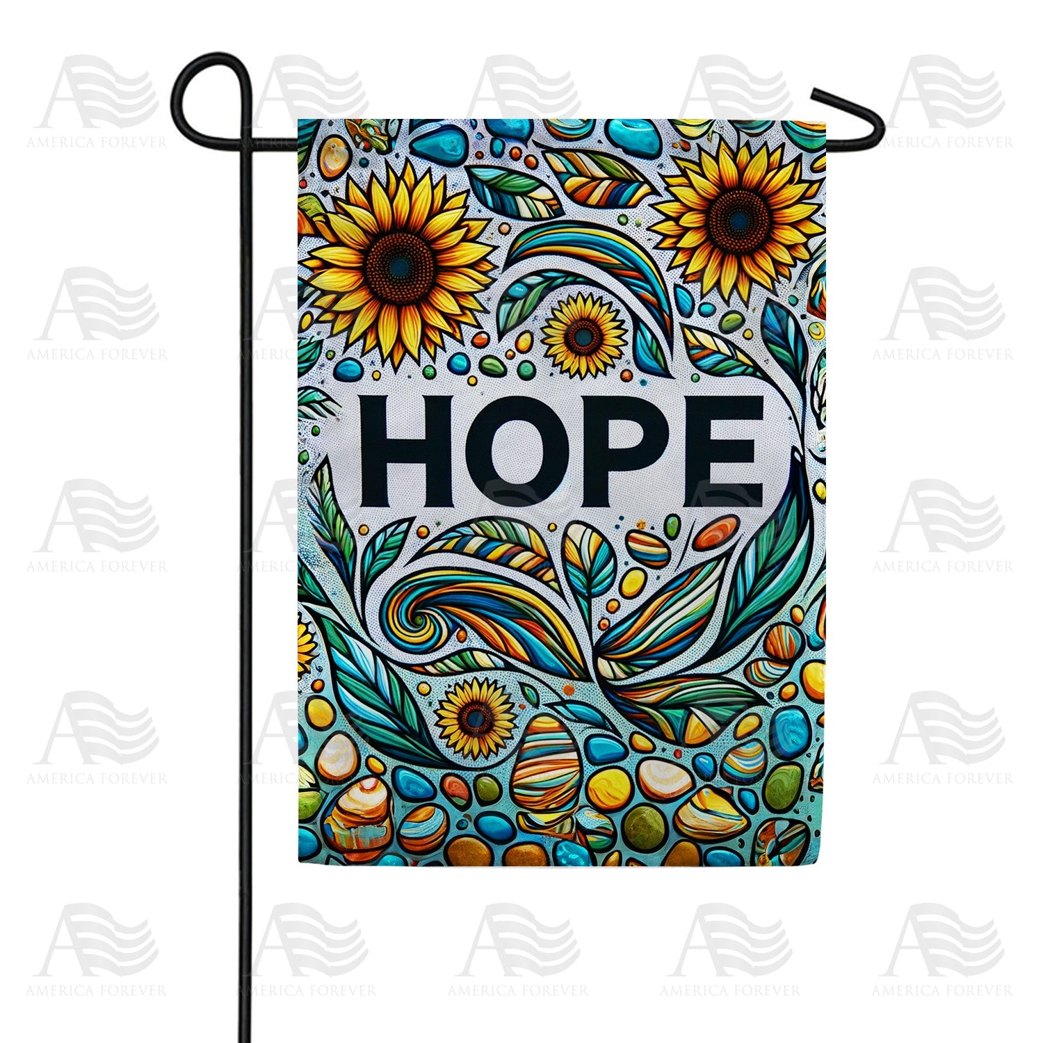 Sunflower Hope Mosaic Double Sided Garden Flag