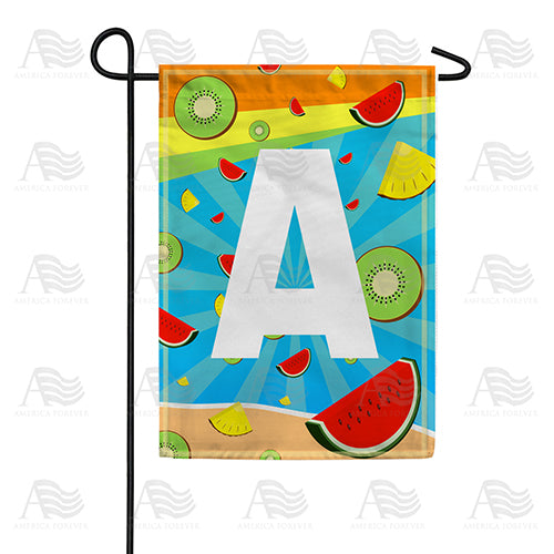 Summer Time Fruits Monogram Double Sided Garden Flag
