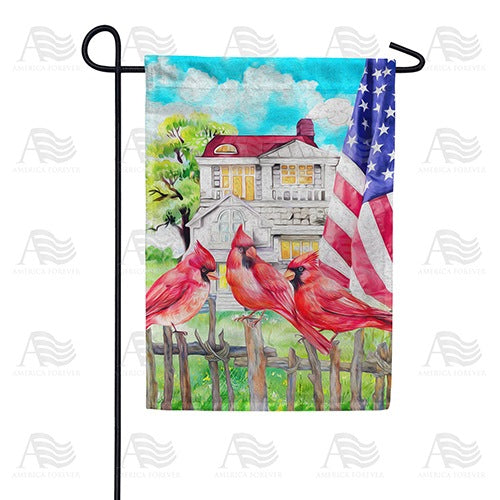 Patriotic Cardinals Double Sided Garden Flag
