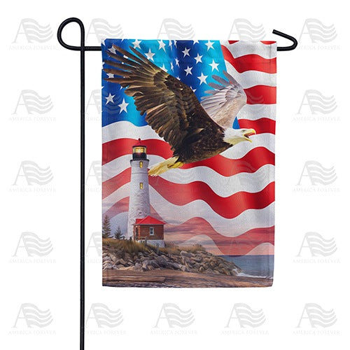 Patriotic Bald Eagle Double Sided Garden Flag
