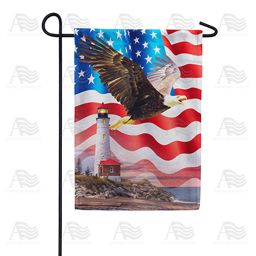 Patriotic Bald Eagle Double Sided Garden Flag