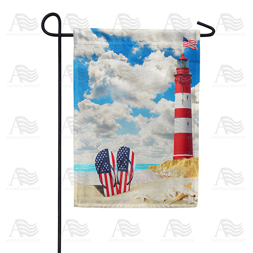 American Summer Flip Flops Double Sided Garden Flag