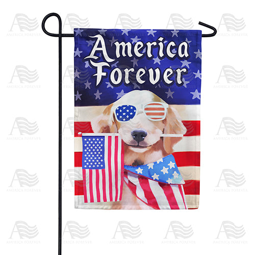 America Forever Puppy Double Sided Garden Flag