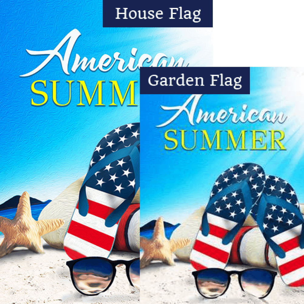 American Summer Flip Flops Flags Set (2 Pieces)