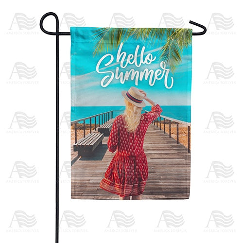 "Hello Summer, I Missed You!" Double Sided Garden Flag