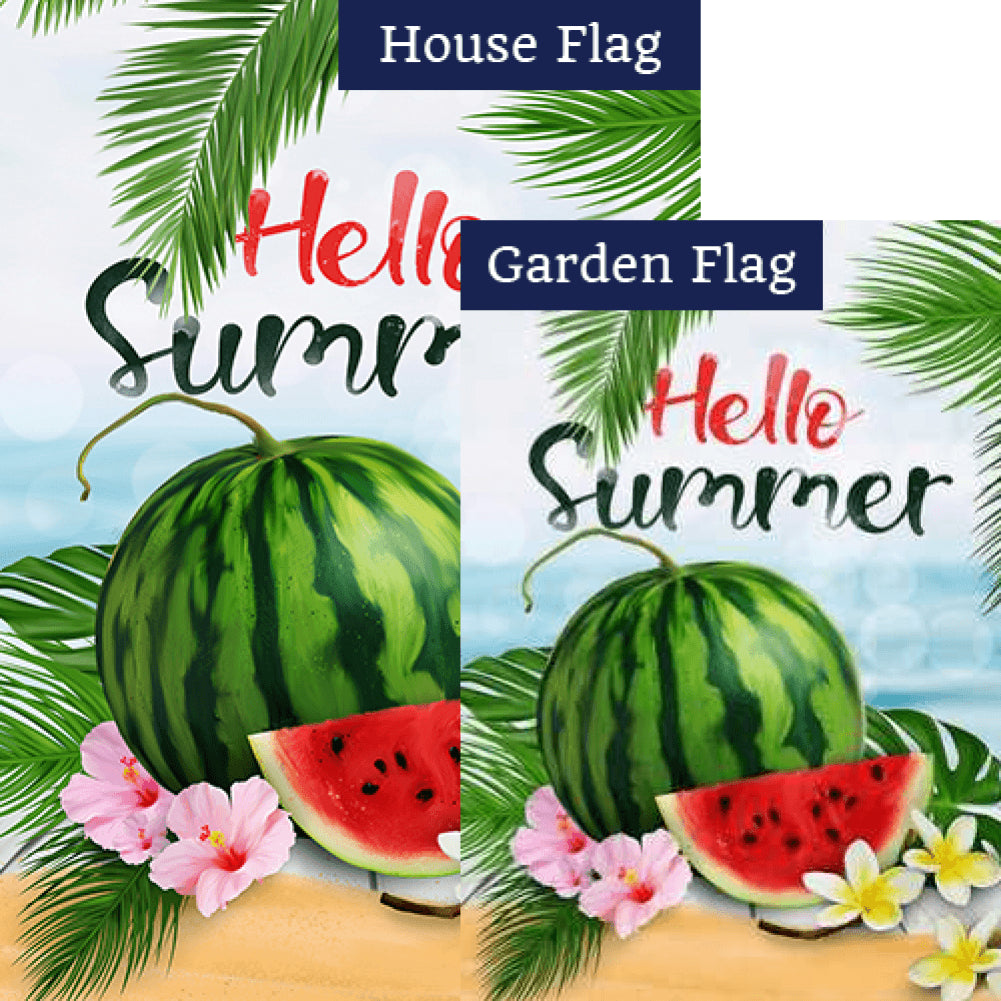 Hello Sweet Summer Watermelon Flags Set (2 Pieces)
