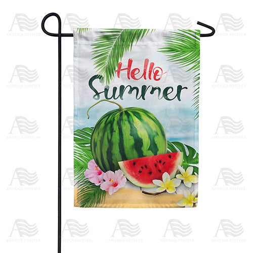 Hello Sweet Summer Watermelon Double Sided Garden Flag