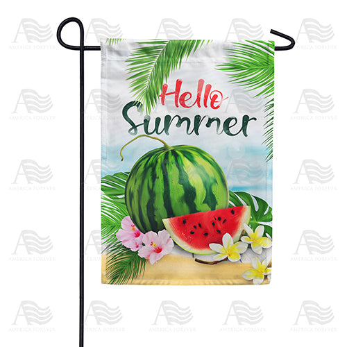 Hello Sweet Summer Watermelon Double Sided Garden Flag