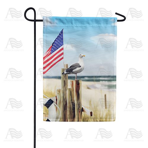 Bird's Eye View Of Beach Double Sided Garden Flag