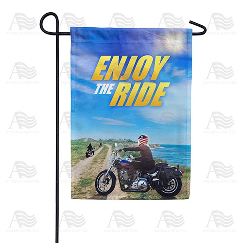 Enjoy The Ride Bike Double Sided Garden Flag
