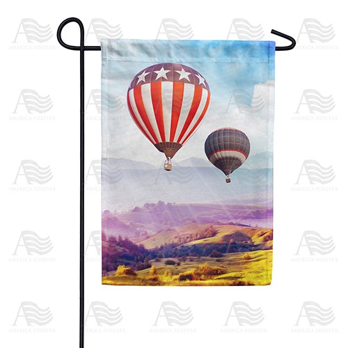 Patriotic Balloon Flight Double Sided Garden Flag