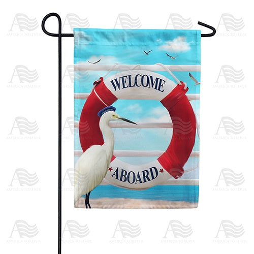 Welcome Aboard Stork Double Sided Garden Flag