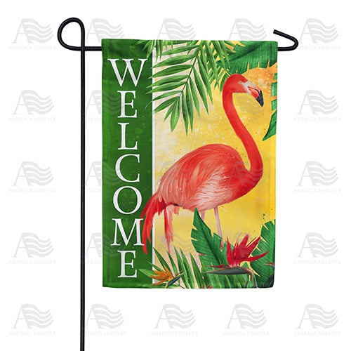 Pink Flamingo Welcome Double Sided Garden Flag