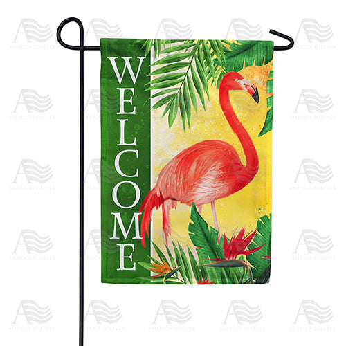 Pink Flamingo Welcome Double Sided Garden Flag
