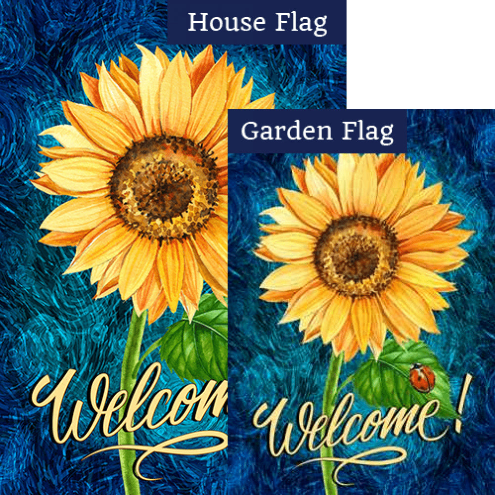 Bright Sunflower Welcome Flags Set (2 Pieces)