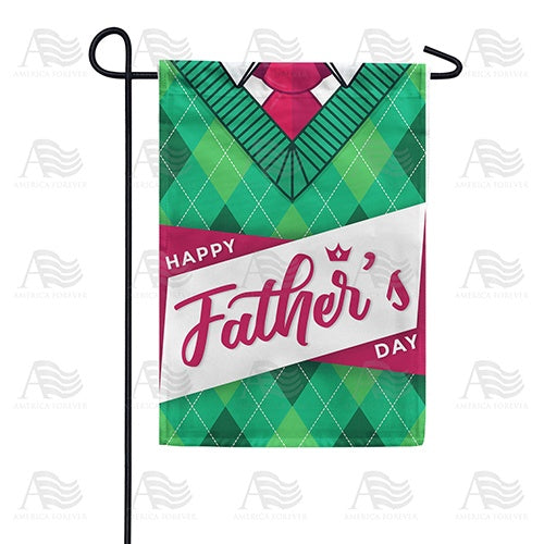 Dad's Green Cardigan Double Sided Garden Flag