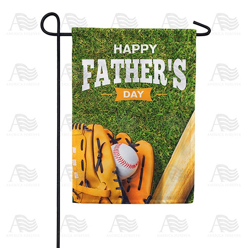 Let's Play Ball Dad! Double Sided Garden Flag