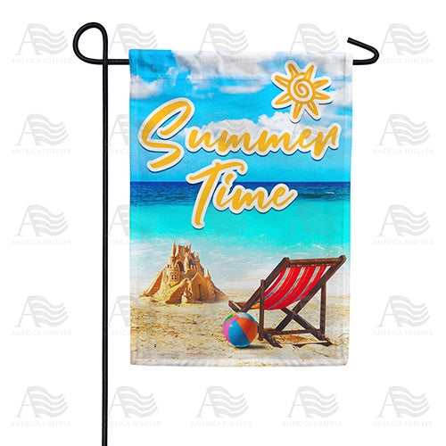 Summer Time At The Beach Double Sided Garden Flag