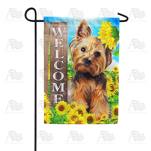 Silky Terrier Welcome Double Sided Garden Flag