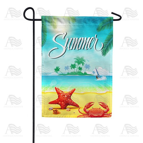 Summer Beach Critters Double Sided Garden Flag