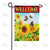 Sunflower Welcome Red Plaid Double Sided Garden Flag