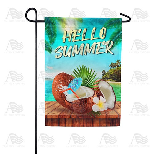 Outside At The Tiki Bar Double Sided Garden Flag