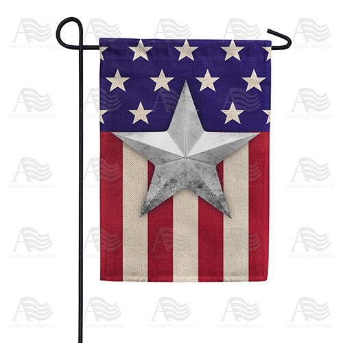 Silver Star Flag Double Sided Garden Flag