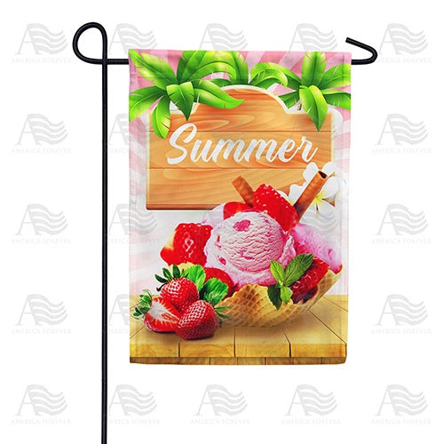 Summer Strawberry Delight Double Sided Garden Flag