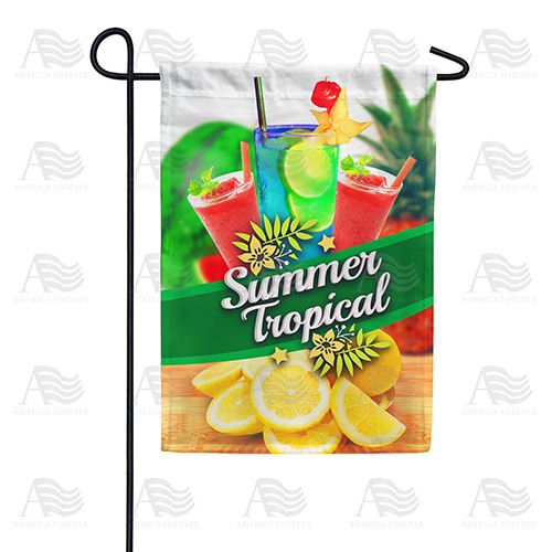 Tropical Summer Drinks Double Sided Garden Flag