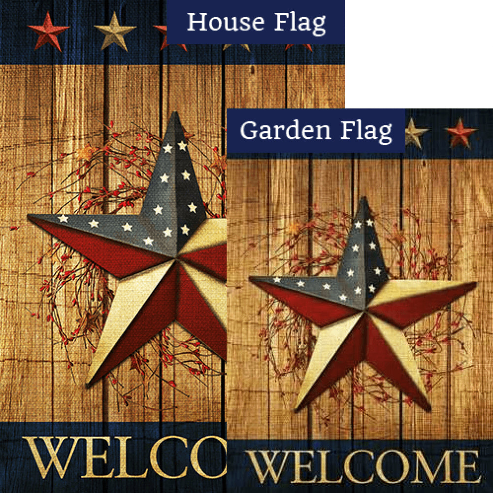 Country Patriotic Star Welcome Flags Set (2 Pieces)