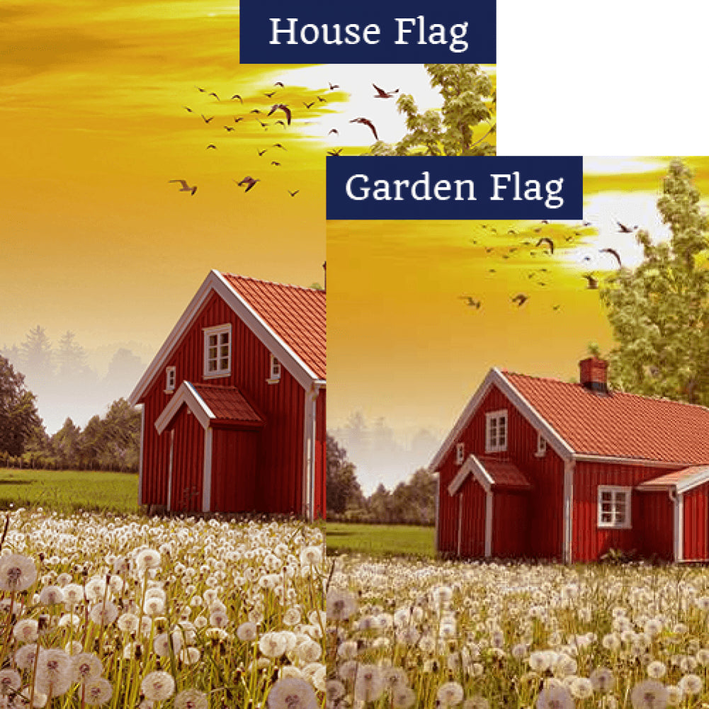 Dandelion Field Double Sided Flags Set (2 Pieces)