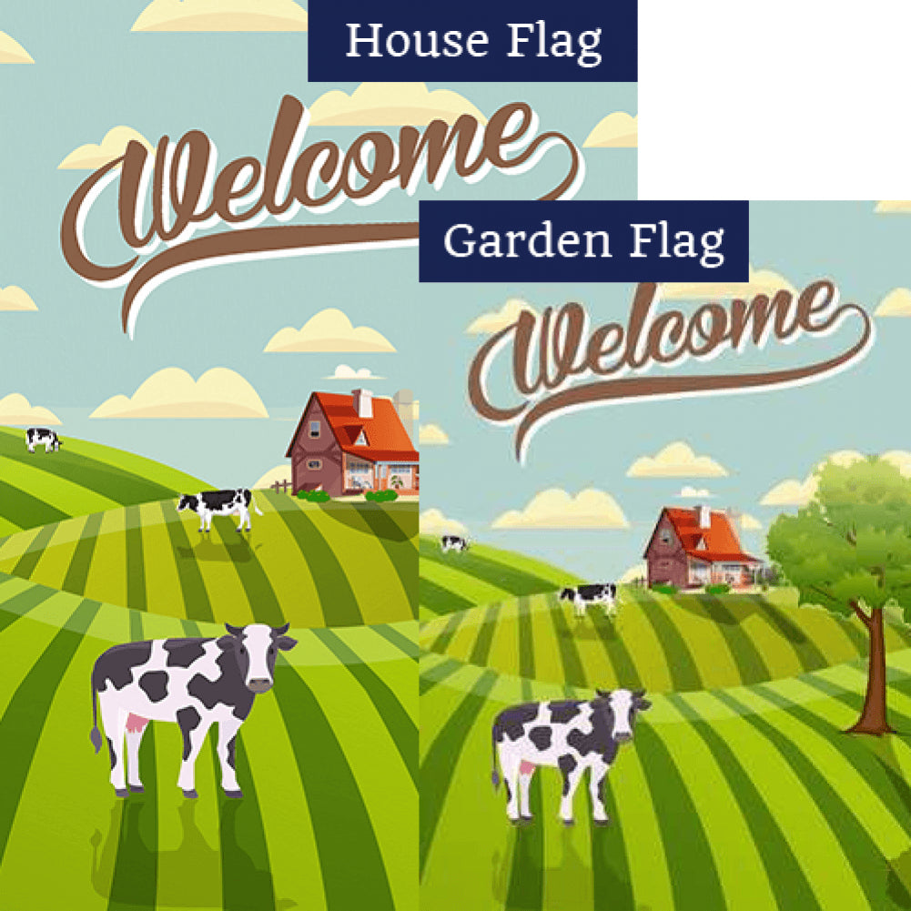 Dairy Farm Welcome Double Sided Flags Set (2 Pieces)