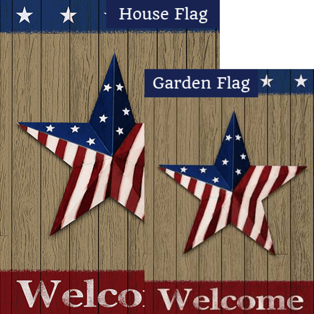 America Forever Patriotic Star Welcome Flags Set (2 Pieces)