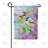 Chickadees and Lilacs Double Sided Garden Flag