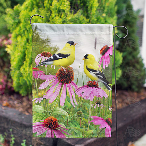 Finches and Coneflowers Flags Set (2 Pieces)