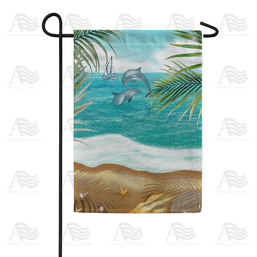 Dolphin Diving Double Sided Garden Flag