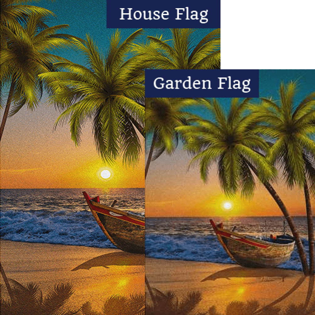 Tropical Maroon Flags Set (2 Pieces)