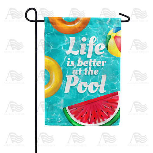 Pool Life Double Sided Garden Flag